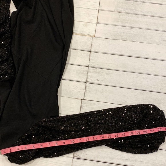 Eliza J Sequin Balloon-Sleeve Sheath Dress Black size 4 New!! - Picture 7 of 12